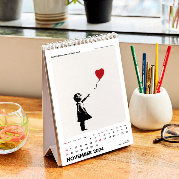 2024 Desk Calendar Banksy Graffiti Artist by Tallenge Store Buy