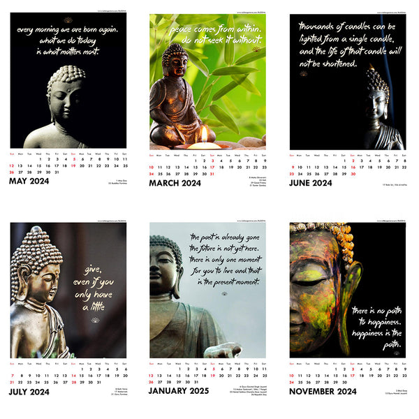 2024 Wall Calendar Wisdom of Buddha Motivational Quotes by Tallenge