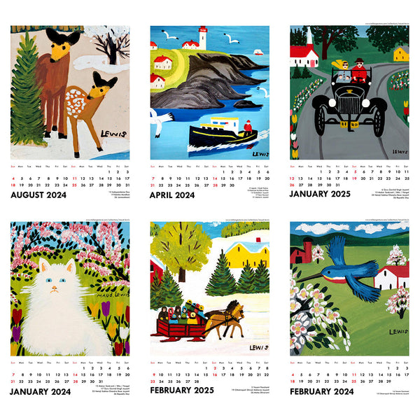 2024 Desk Calendar Maud Lewis Canadian Folk Artworks by Tallenge