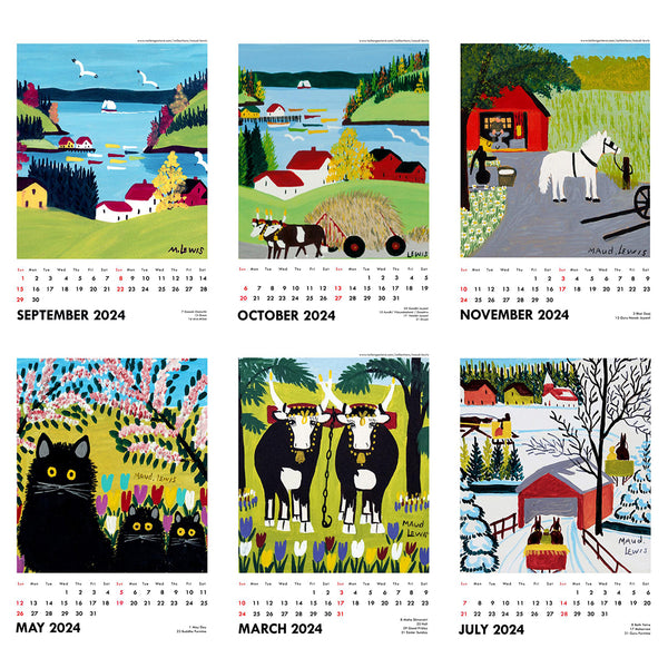 2024 Wall Calendar Maud Lewis Canadian Folk Artworks by Tallenge