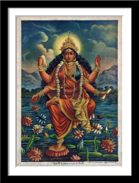 Kamala And Bhairavi - Set of 2 - Bengal School of Art - Framed Digital  Print - (18 x 12 inches)each