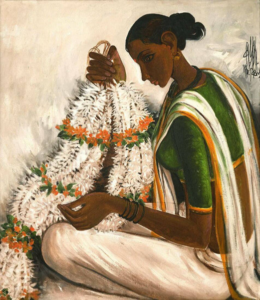 Flower Seller - B Prabha - Indian Art Painting - Posters By B. Prabha ...