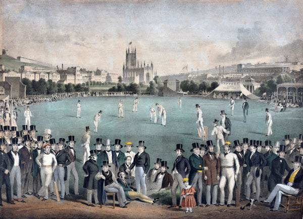 A Cricket Match On The Level - 19th Century Aquatint Painting Sports Memorabilia - Life Size Posters