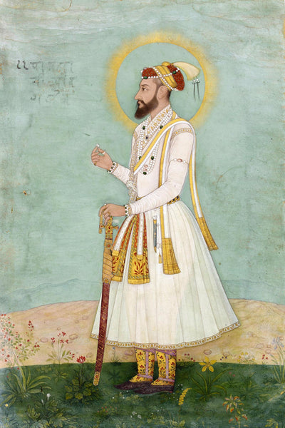 A Portrait Of Aurangzeb c1700 - Mughal Miniature Art Painting - Life Size Posters