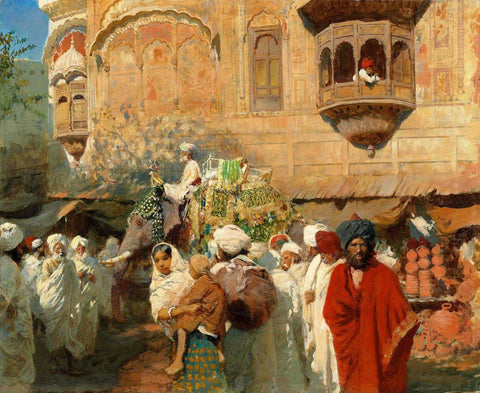 A Street In Jodphur Rajasthan - Edwin Lord Weeks - Vintage Orientalist Art Painting Of India - Art Prints