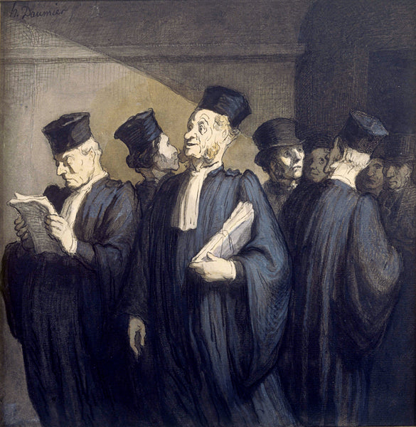 Before The Hearing - Honore Daumier - Lawyer Legal Office Art Painting - Life Size Posters