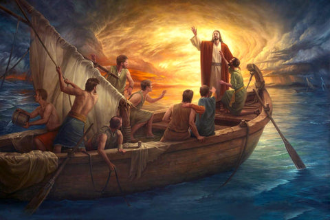 Christ And His Apostles At The Sea Of Galilee - Christian Art Painting - Life Size Posters