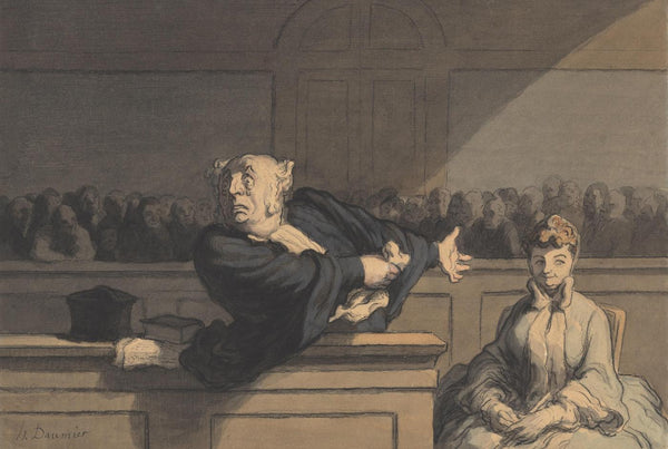 Counsel For The Defense - Honore Daumier - Lawyer Legal Office Art Painting - Art Prints