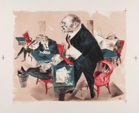 Court Scene  - William Gropper - Lawyer Legal Office Art Painting - Canvas Prints