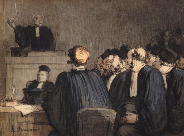 Court Scene (The Plea) - Honore Daumier - Lawyer Legal Office Art Painting - Large Art Prints