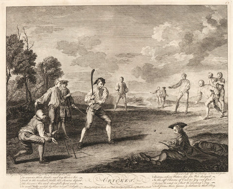 Cricket - 18th Century Etched Painting by Tallenge Store