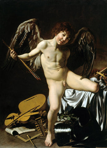 Cupid As Victor (Amor Vincit Omnia) - Caravaggio Painting - Framed Prints