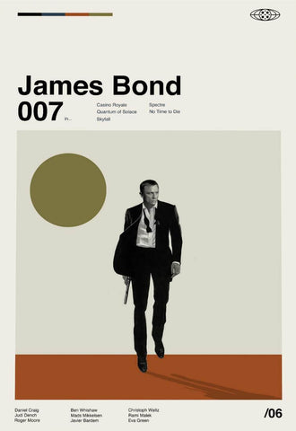 Daniel Craig As James Bond - Art Poster by Joel Jerry