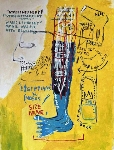 Early Moses - Jean-Michael Basquiat - Neo Expressionist Painting - Life Size Posters by Jean-Michel Basquiat
