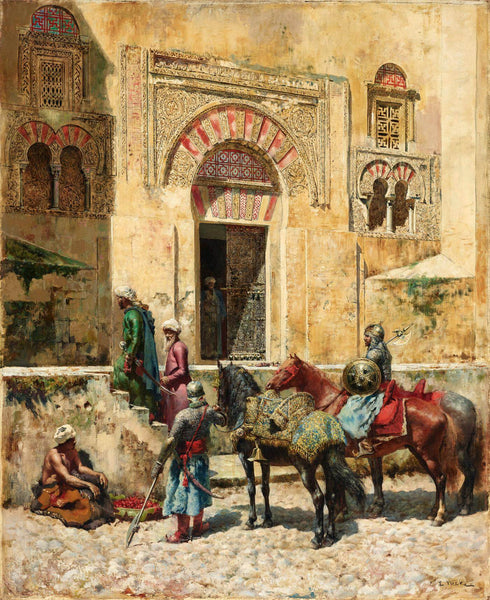 Entering The Mosque - Edwin Lord Weeks - Vintage Orientalist Art Painting Of India - Framed Prints