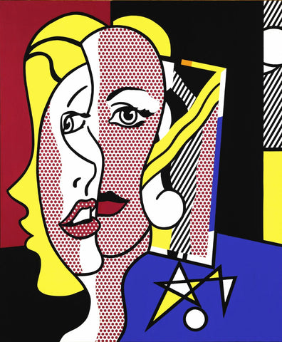 FemaIe Head - Roy Lichtenstein - Modern Pop Art Painting - Art Prints