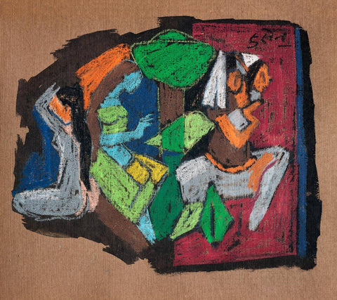 Figures (Three Women) - Maqbool Fida Husain Painting - Framed Prints