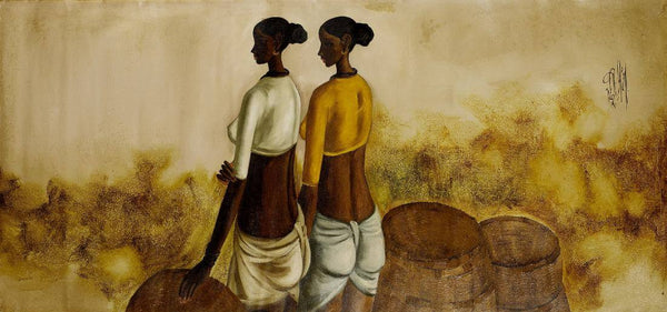 Fisherwomen - B Prabha Painting - Indian Masters Art - Large Art Prints