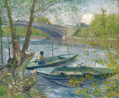 Fishing In Spring At The Pont De Clichy - Vincent van Gogh - Painting - Framed Prints