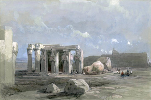 Fragments Of A Colossal Statue At The Memnonium (c1838) - David Roberts RA - Vintage Orientalist Painting Of Egypt by David Roberts