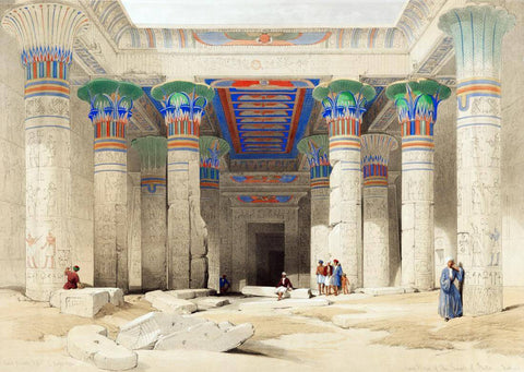 Grand Portico of the Temple of Philae In Nubia c1842 - Louis Haghe - Vintage Orientalist Painting Of Egypt - Canvas Prints