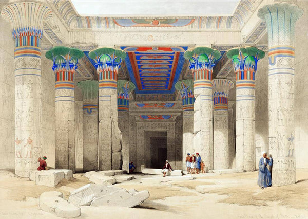 Grand Portico of the Temple of Philae In Nubia c1842 - Louis Haghe - Vintage Orientalist Painting Of Egypt - Large Art Prints