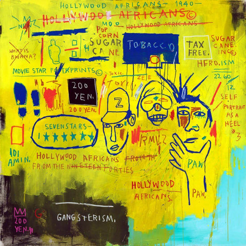 Hollywood Africans - Jean-Michel Basquiat  - Neo Expressionist Painting - Life Size Posters by Jean-Michel Basquiat