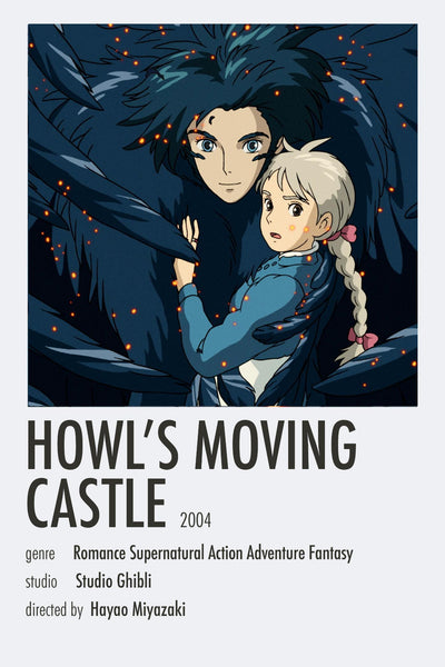 Howls Moving Castle - Hayao Miyazaki - Studio Ghibli -  Japanese Animated Movie Poster 2 - Large Art Prints