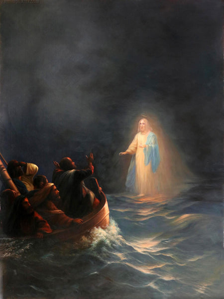 Jesus Walks On Water - Ivan Konstantinovich Aivazovsky - Christian Art Painting - Large Art Prints