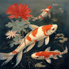 Koi Fish Pond - Prosperity and Family Strength - Feng Shui Painting - Life Size Posters