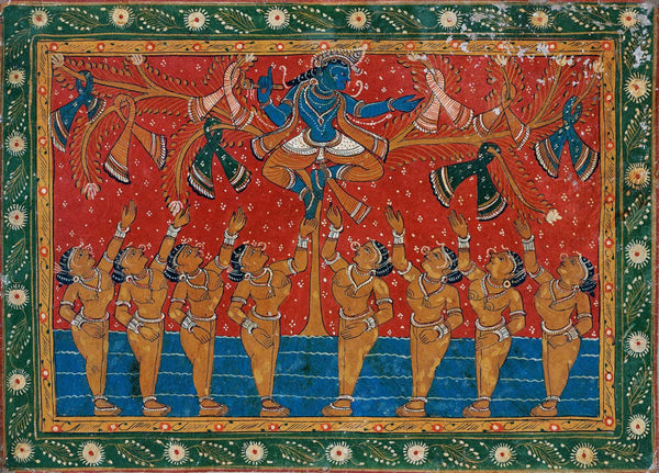 Krishna And The Gopis - 19th Century Pattachitra Painting Odisha - Life Size Posters