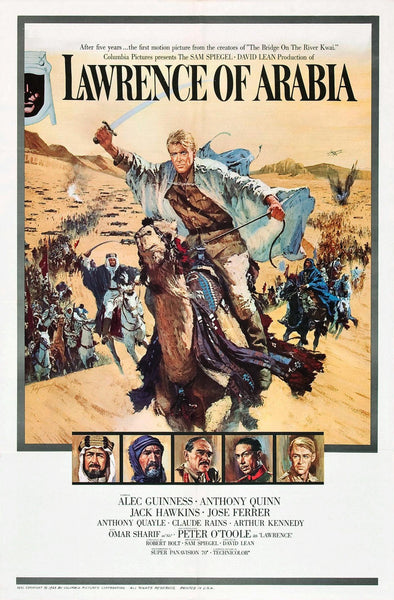 Lawrence of Arabia  - Hollywood War Film Classic English Movie Poster - Posters