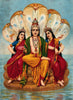 Laxmi Devi and Earth Goddess Bhumi, Wives of Vishnu - Canvas Prints
