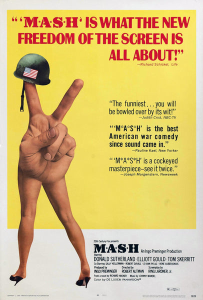 MASH - Vintage Movie Poster  - Hollywood War Film ClassicPoster - Canvas Prints