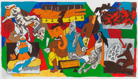 Mahabharat - Maqbool Fida Husain Painting - Large Art Prints by M F Husain