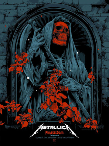 Metallica - Live In Amsterdam 2023 - Rock Metal Music Concert Poster by Tallenge Store