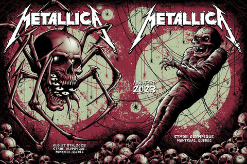 Metallica - Live In Montreal Canada 2023 - Rock and Metal Music Concert Poster by Tallenge Store