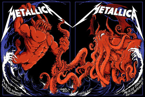 Metallica - Live In New Jersey 2023 - Rock and Metal Music Concert Poster by Tallenge Store