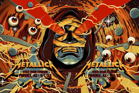 Metallica - Live In Phoenix Arizona 2023 - Rock and Metal Music Concert Poster by Tallenge Store