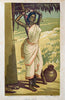 Moody Maid - Haren Das - Bengal School Art Woodcut Painting - Canvas Prints