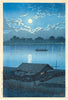 Moon on the Arakawa River in Akabane - Kawase Hasui - Japanese Woodblock Ukiyo-e Art Painting Print - Life Size Posters