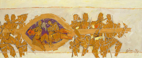 Paalki (Palenquin) - Maqbool Fida Husain - Canvas Prints