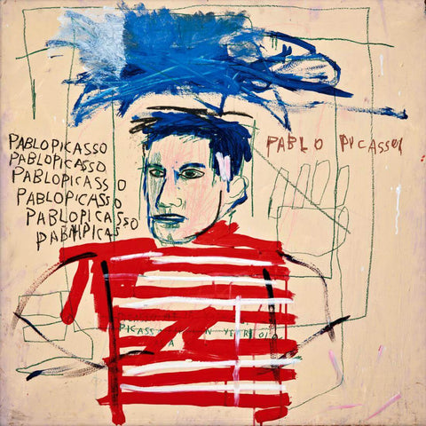 Pable Picasso Portrait - Jean-Michael Basquiat - Neo Expressionist Painting - Life Size Posters by Jean-Michel Basquiat