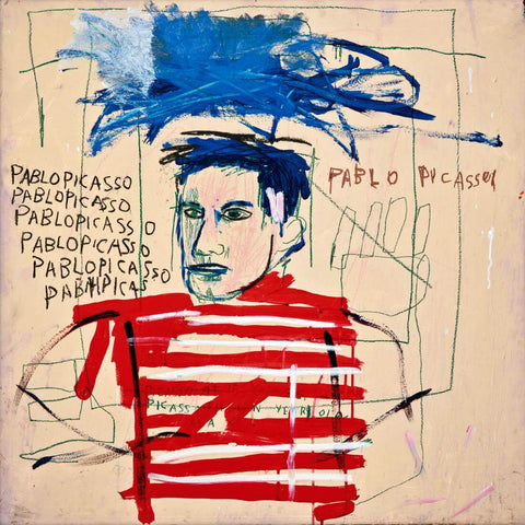 Pable Picasso Portrait - Jean-Michael Basquiat - Neo Expressionist Painting - Large Art Prints by Jean-Michel Basquiat