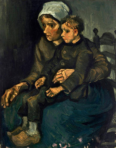 Peasant Woman With A Child On Her Lap - Vincent van Gogh - Painting by Vincent Van Gogh