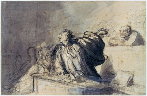 Plea For The Defense - Honore Daumier - Lawyer Legal Office Art Painting by Honoré Daumier