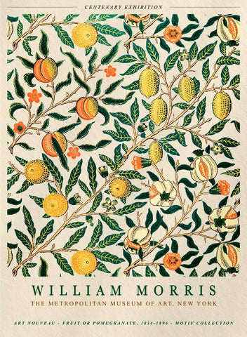 Pomegranate - William Morris Exhibition Poster - Vintage Naturalistic Floral Wall Art by William Morris