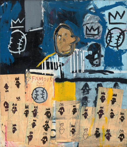 Portrait Of A Famous Ballplayer -  Jean-Michael Basquiat - Neo Expressionist Painting - Life Size Posters by Jean-Michel Basquiat