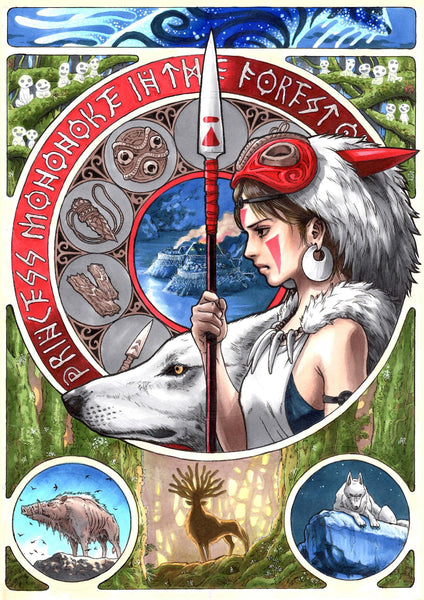 Princess Mononoke - Studio Ghibli - Fan Art Poster - Large Art Prints