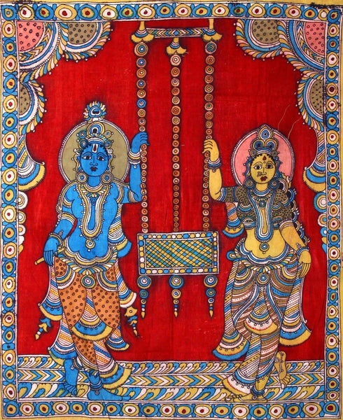 Radha Krishna - Kalamkari Painting - Traditional Indian Art - Posters